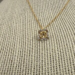 Gold tone S925 stainless steel,Flower Pendant Necklace